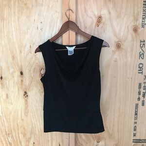 George Women’s S Stretch Black Sleeveless Cowl Neck Blouse